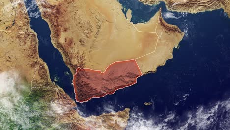 yemen map and borders, physical map middle east, arabian peninsula, map with reliefs and mountains