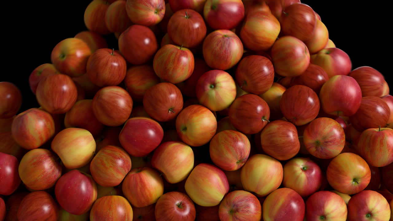 Apple Transition with Alpha on Transparent Background. 3D rendering