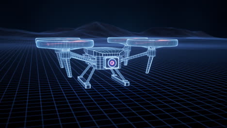 drone with futuristic digital structure, 3d rendering.
