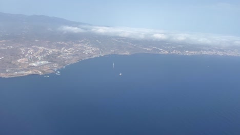 gran canaria island top view from plane window