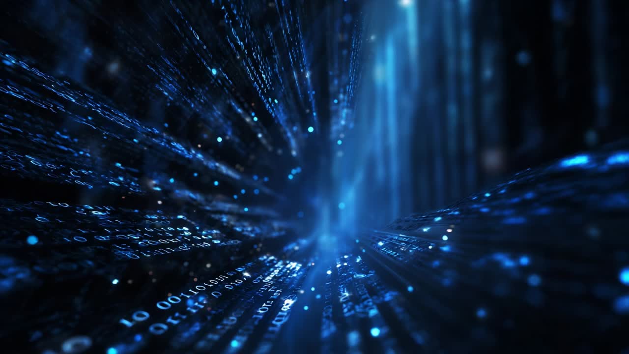 Abstract Digital Binary Code Tunnel