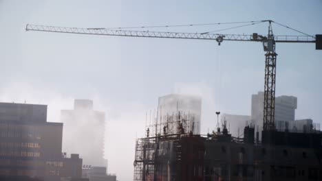 crane and building construction site 4k