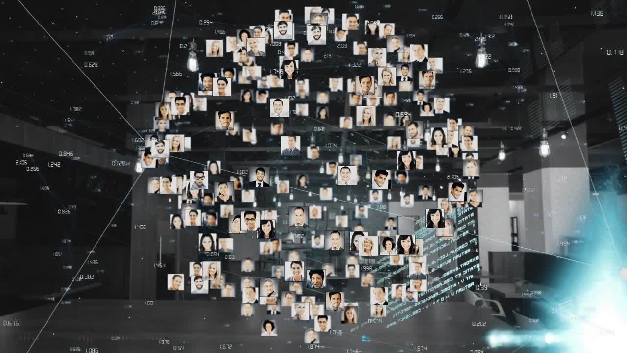 animación de fotos de personas girando alrededor