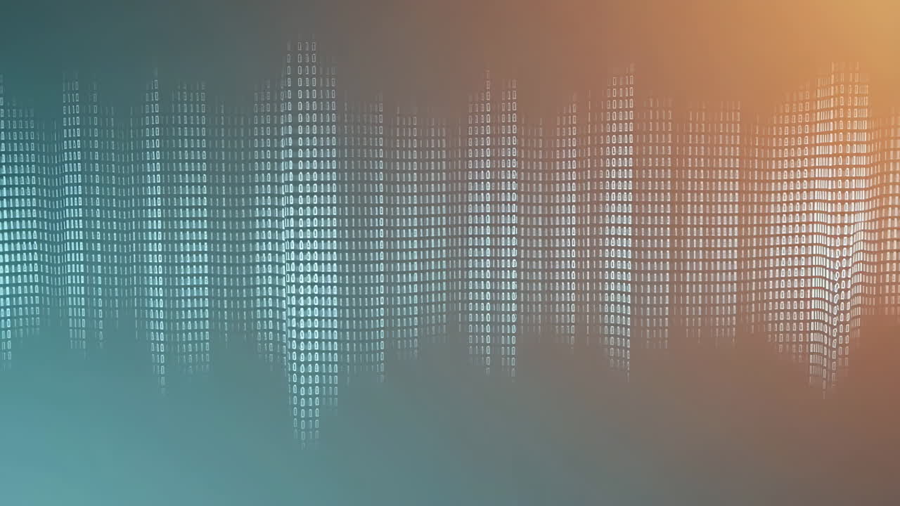 Abstract Digital Binary Code Data Stream Background with Gradient