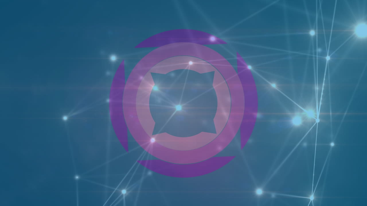 animación de ámbitos que giran sobre la red de conexiones