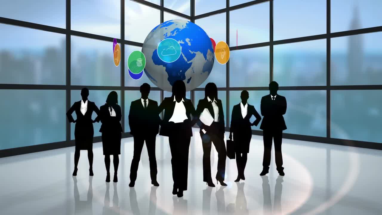 사업가들의 검은 실루