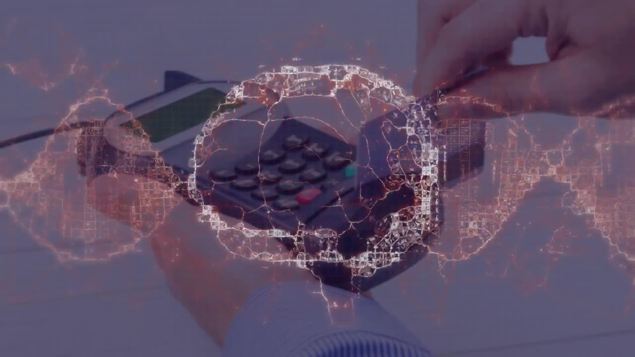 animación del cerebro sobre el terminal de pago