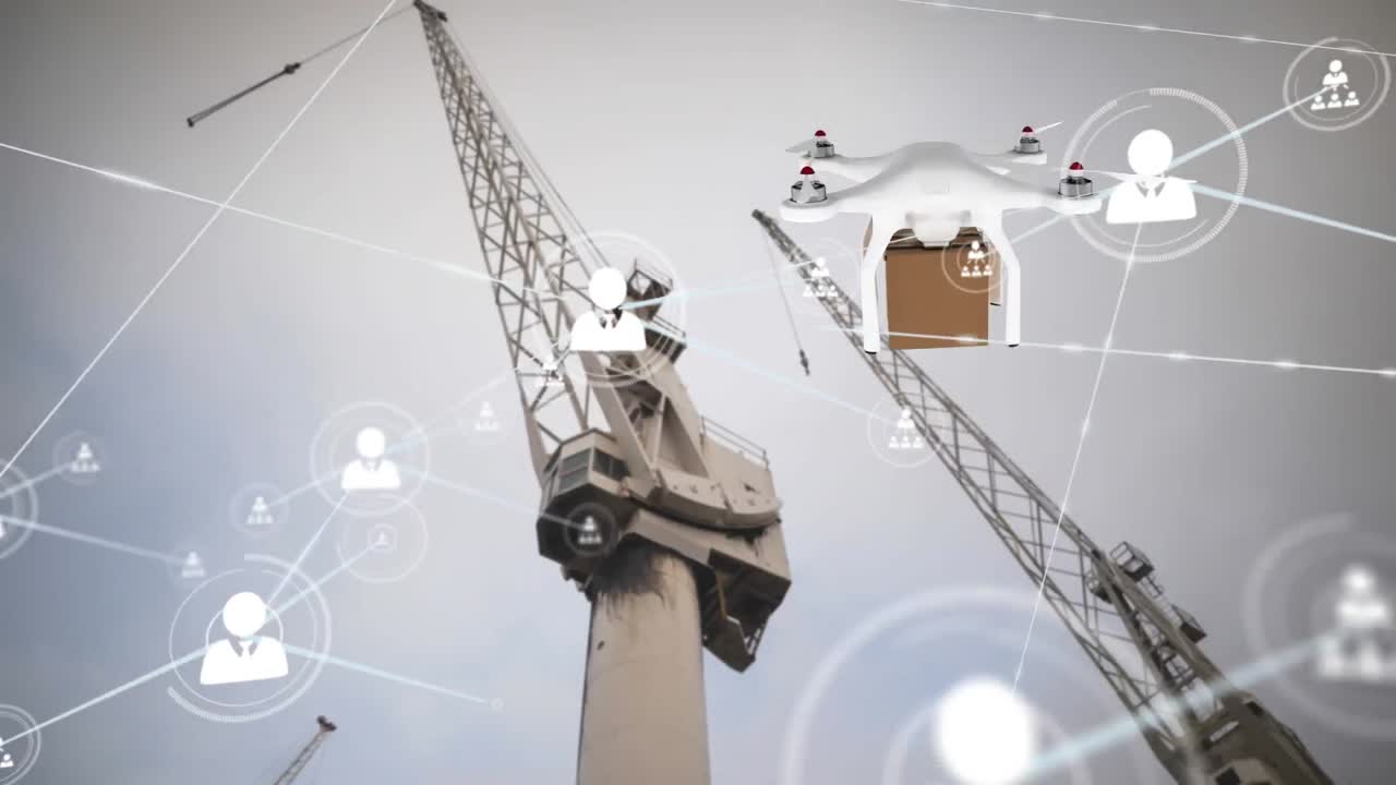 크레인을 통해 연결 네트워크의 애니메이션.