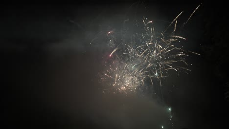 fuegos artificiales en el cielo nocturno cerca del mar