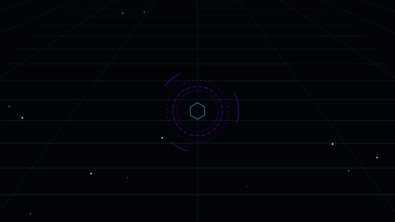Abstract Digital Hexagon Interface with Floating Particles