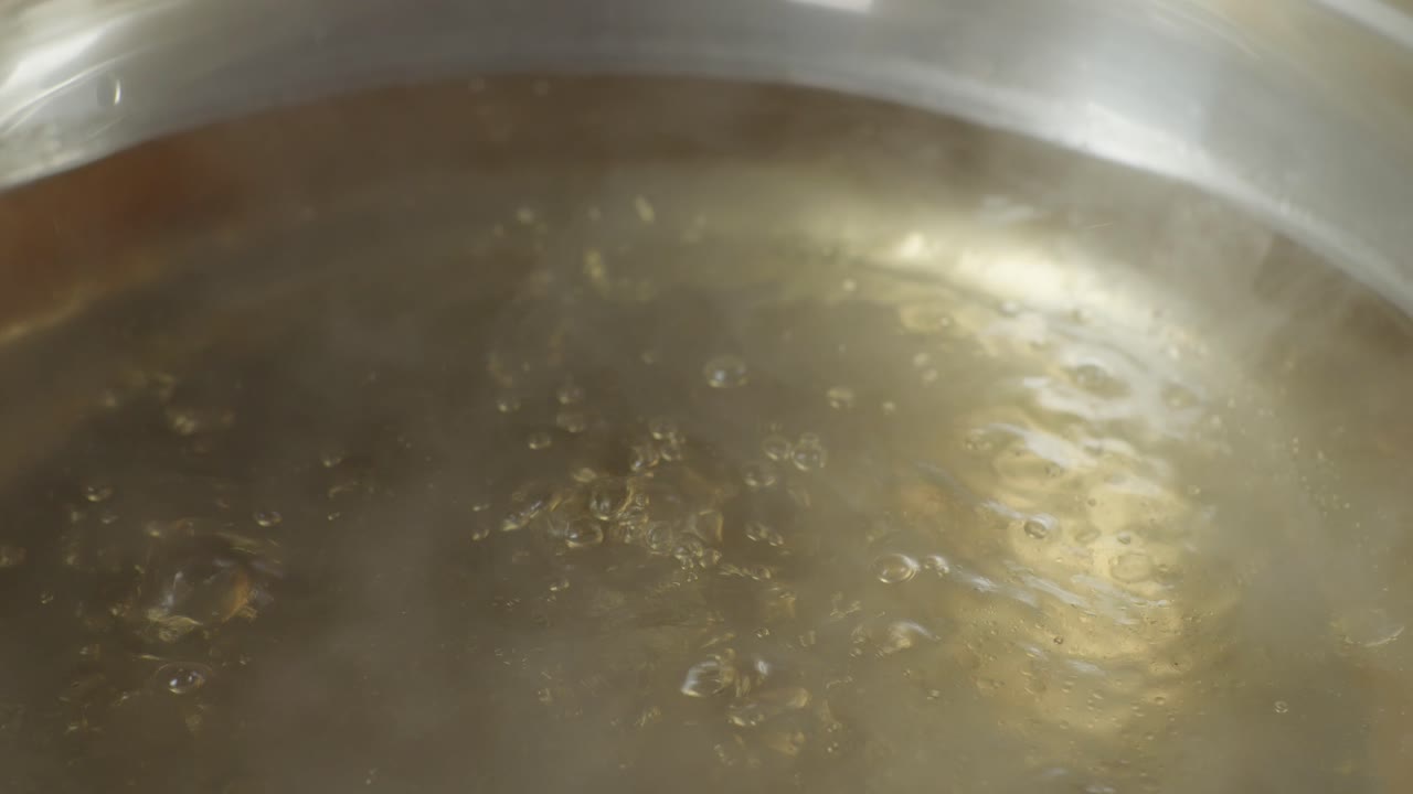 Close Up Of Boiling Soup Pot. Sukiyaki Or Shabu In A Pot
