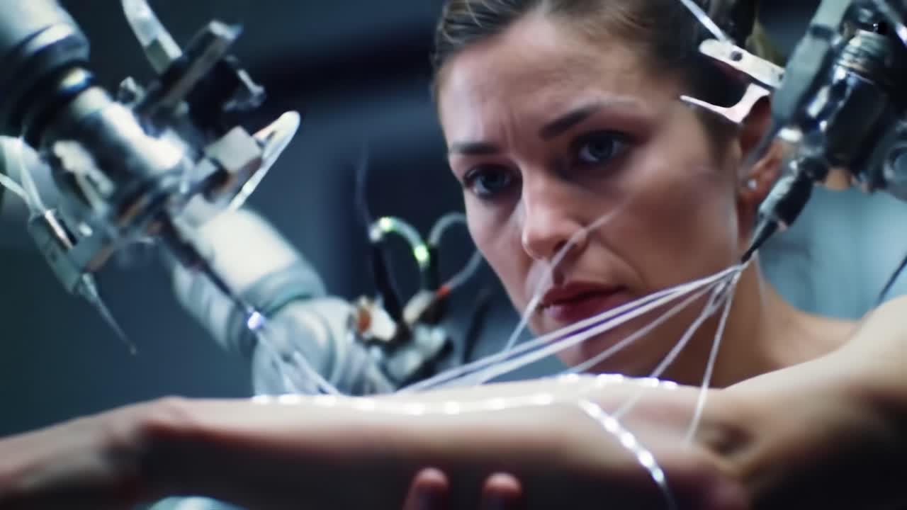 Exploring the Intricate Interplay Between Human Anatomy and Advanced Technology in a Futuristic Setting: A Glimpse of a Suspenseful Transformation