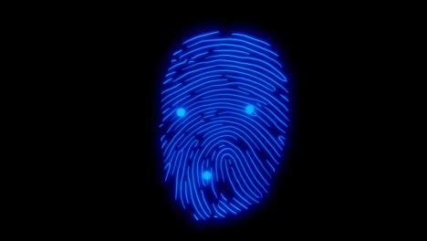 blue fingerprint scan  and circle 4k 3d animation