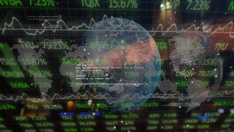 animation of data processing over globe