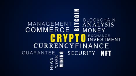 crypto technology background. intro. typography backdrop.