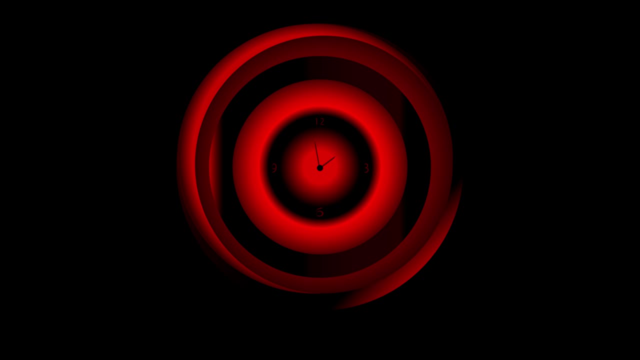 el reloj de color rojo retrocede la cuenta atrás de 24 horas el fondo de la animación de vídeo de movimiento