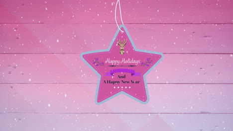 felices fiestas y un feliz año nuevo escrito en una etiqueta