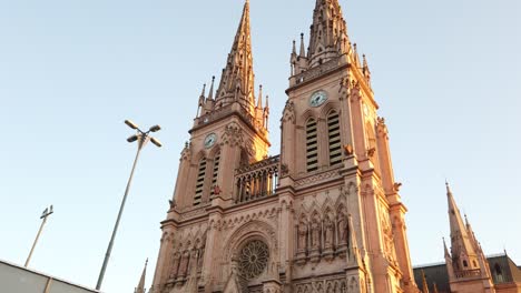 catholic building gothic basilica our lady of luján religious landmark argentina establishing shot