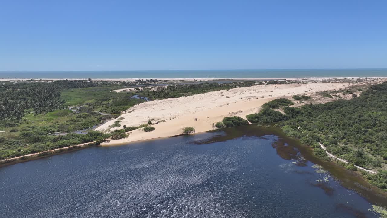 Almecegas Lagoon At Lagoinha In Ceara Brazil. Freshwater Lakes Landscape. Sand Dunes Mountains. Almecegas Lagoon At Lagoinha. Tourism Travel. Almecegas Lagoon. Beach Background