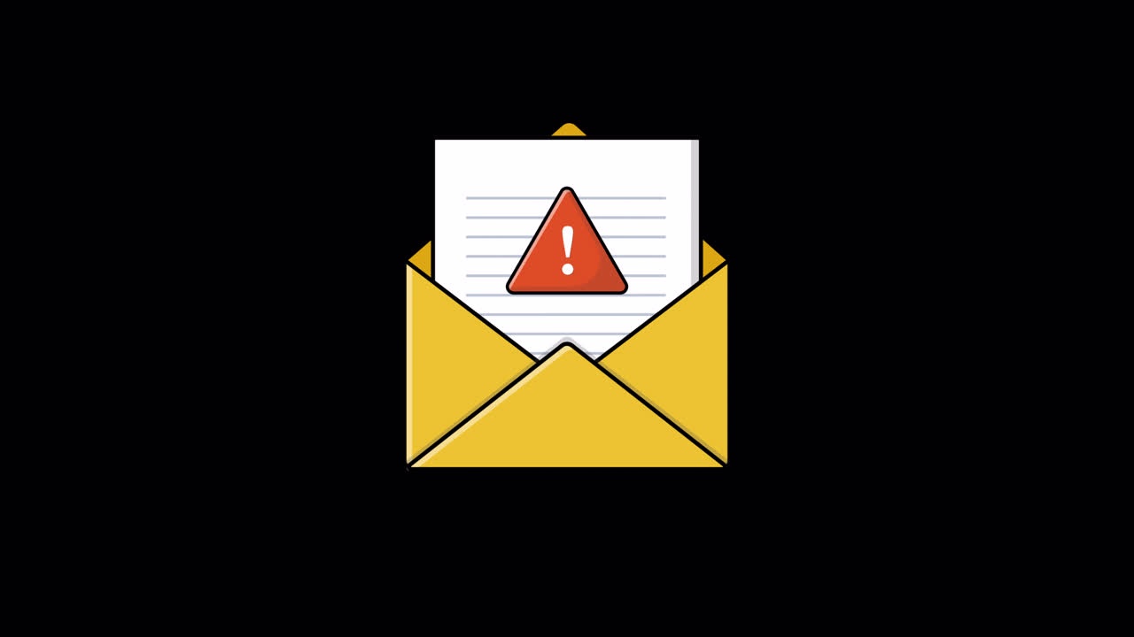 Animated Envelope with Warning Message Icon