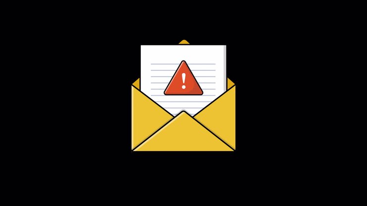 Animated Envelope with Warning Message Icon