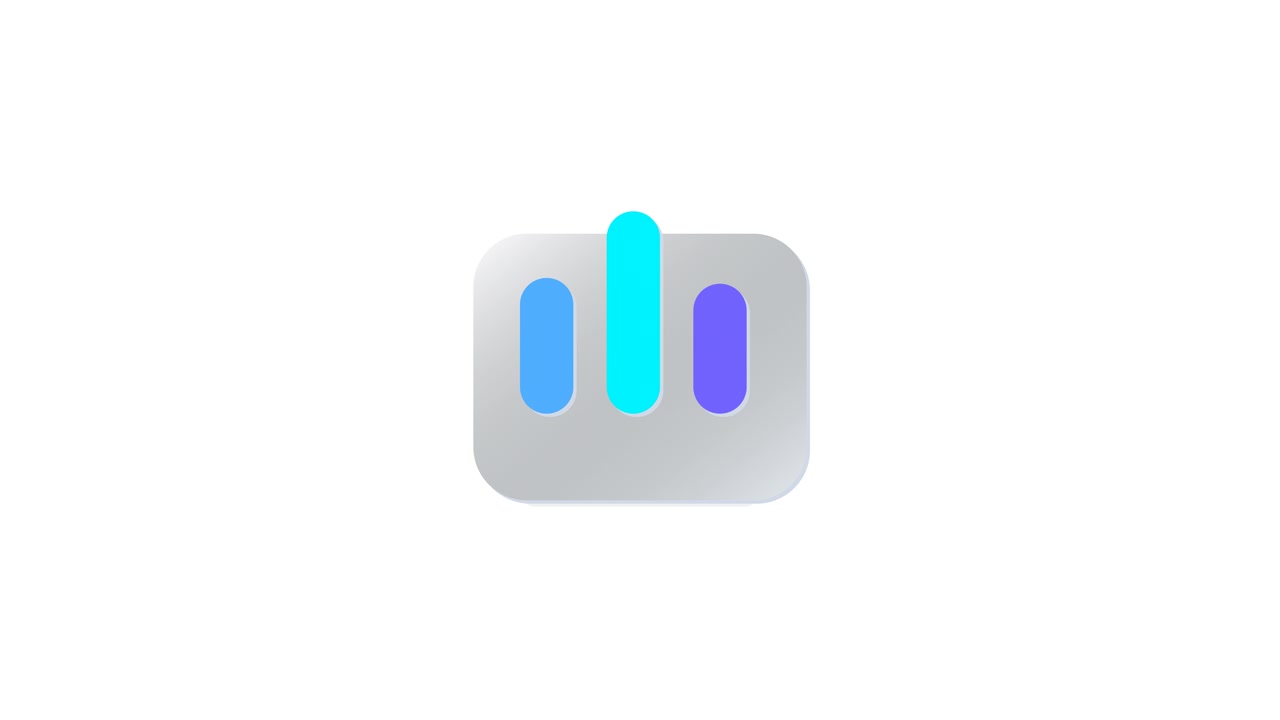 Animated Bar Graph Icon Loading on White Background