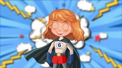 a superhero girl in a comic style animation