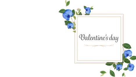 Animation-of-a-valentines-day-card-with-flowers-on-white-background