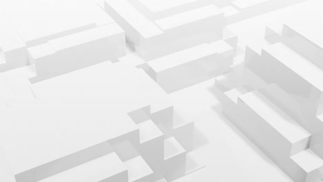 bloques 3d que se mueven contra un fondo blanco