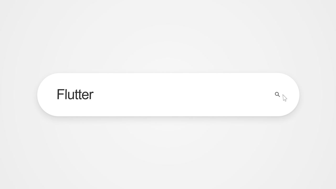 Searching for Flutter on the internet using a computer browser, showing online research and digital browsing related to software development