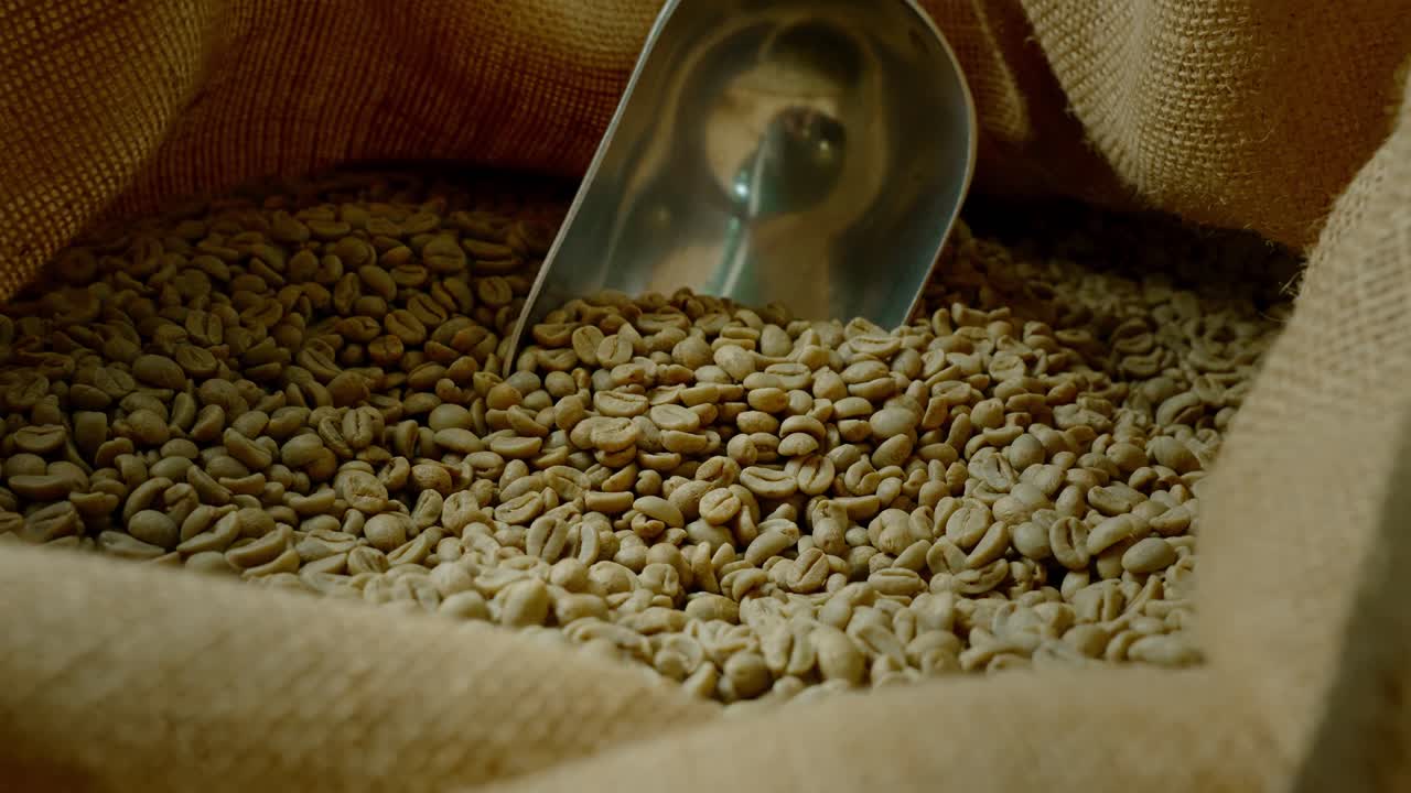 Green Coffee Beans in a Bag