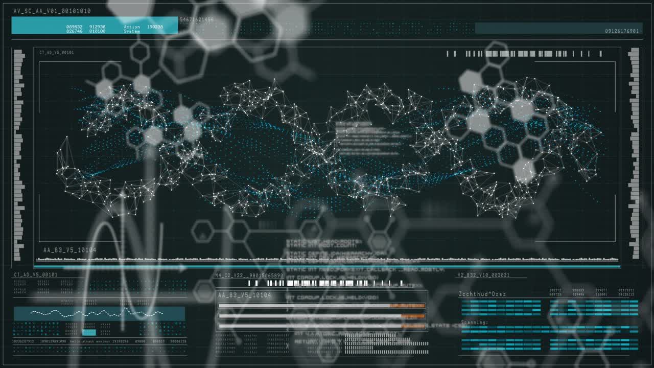 Animation of scientific data processing over digital screen