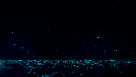 fondo abstracto con partículas en movimiento y parpadeantes. telón de fondo de bokeh. partícula azul