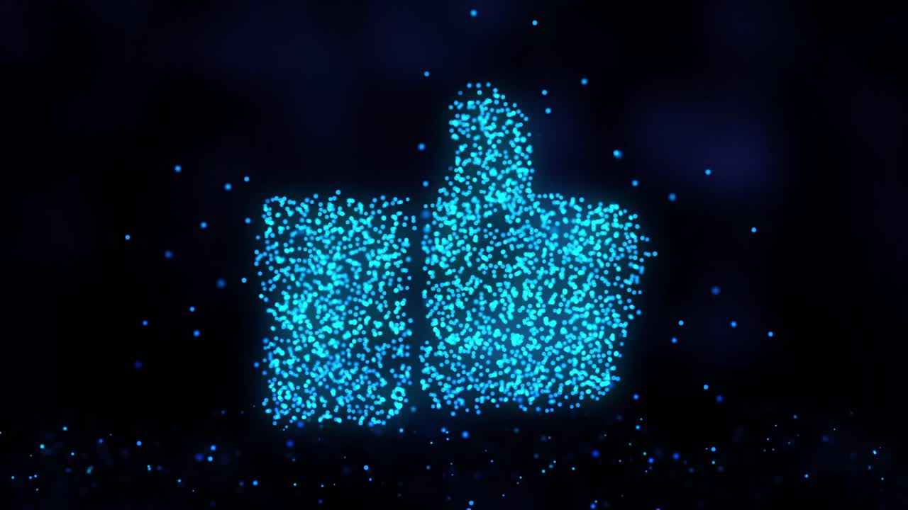 Glowing Blue Thumbs Up Icon