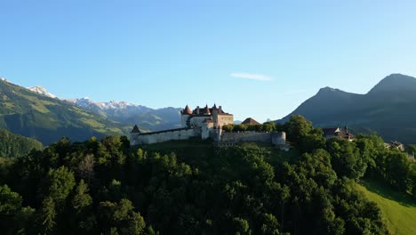 majestic castle in the swiss alps