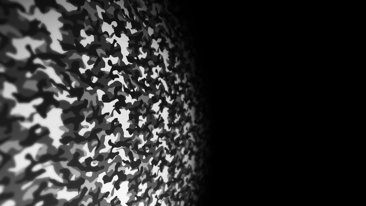 fondo de patrón de camuflaje blanco. concepto de uniforme militar. línea abstracta y textura de onda. animación de bucle.