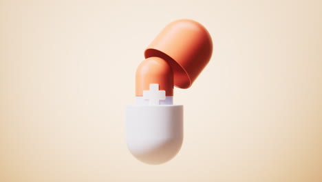 loop animation of medical capsule with medical concept, 3d rendering.