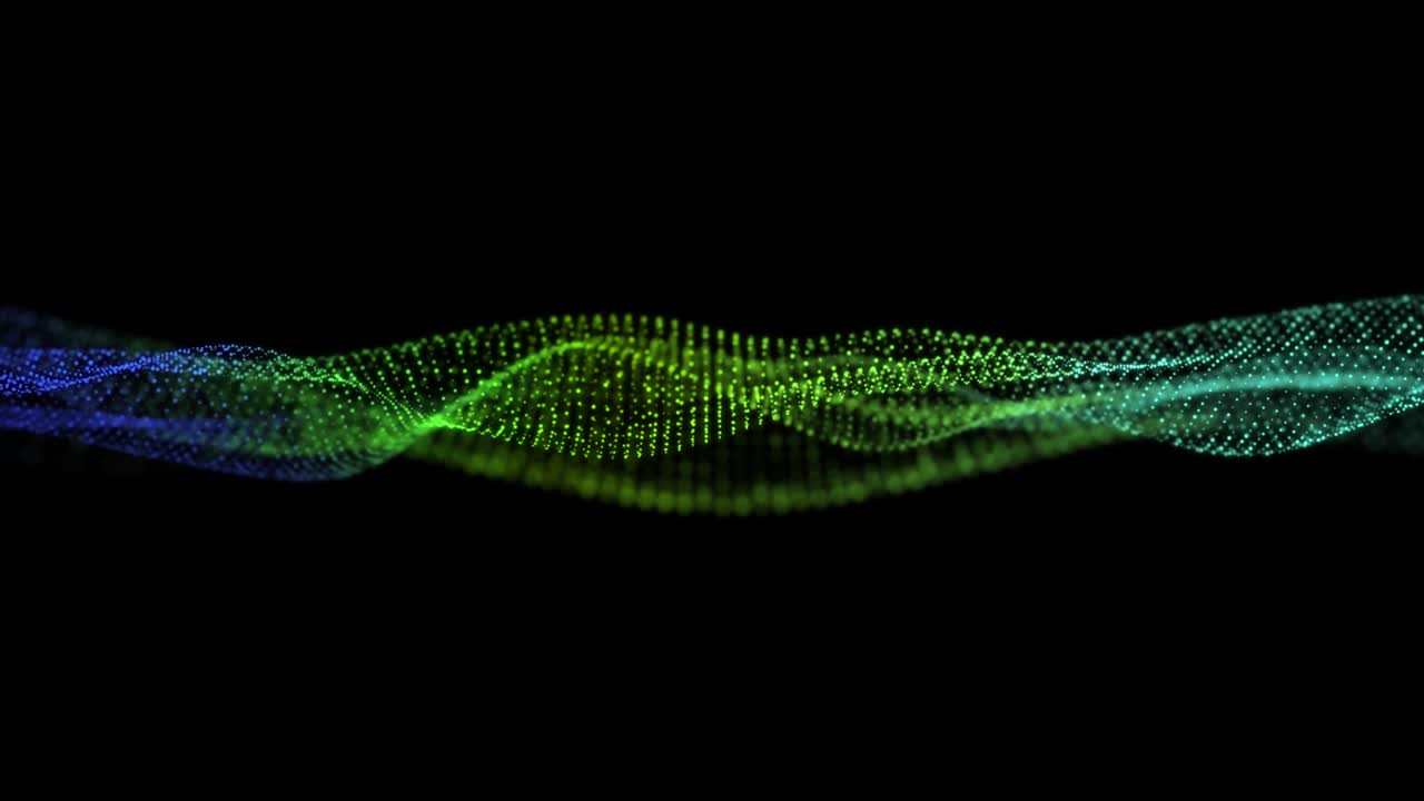 ondas de partículas 4k - 4k clip de partícula de onda azul abstracta sobre fondo oscuro, tecnología digital y concepto de innovación - fondo de patrón de ola azul abstracto - onda de partícula en movimiento abstracta en fondo oscuro - fondo abstracto de movimiento