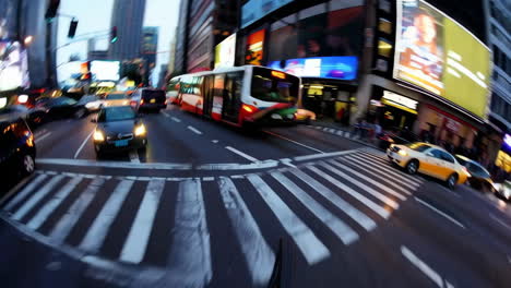 busy city intersection at night