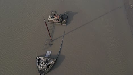 wwii frisco shipwreck aerial view in bordeaux, france