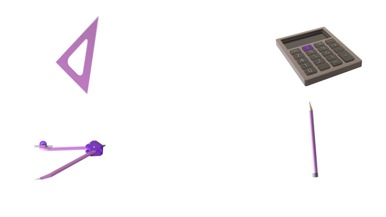 Animation of education icons with copy space over white background