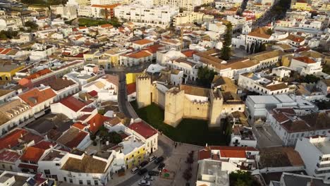 historic center of loulé, a city in the south of portugal at sunset