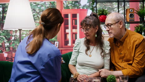 nurse offering medical support and explaining cardiovascular system