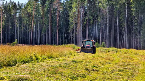 tractor agrícola equipo pesado limpieza de tierras de hierba alta fuera del bosque