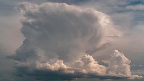 Cumulonimbus-cloud-grows-to-a-menacing-thunderstorm-threat-and-then-dissipates---sky-only-time-lapse