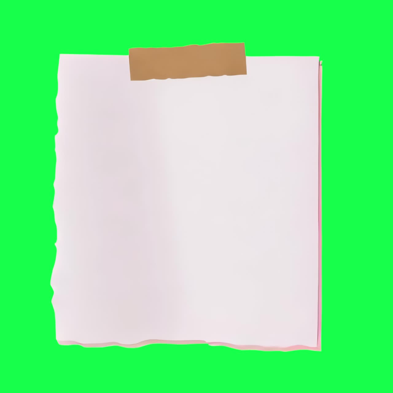 Animazione di carta bianca con nastro adesivo, video 4K trasparente, green screen