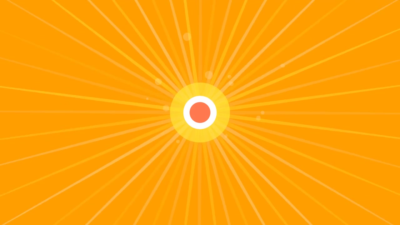 Abstract Motion Graphic with Concentric Circles and Radiating Light Rays