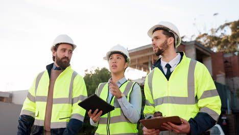 trabajador de ingeniería, trabajo en equipo y construcción