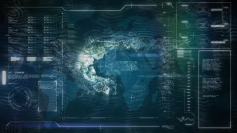 Animación-De-Diagramas-Y-Procesamiento-De-Datos-Sobre-El-Globo-Y-El-Mapa-Mundial.