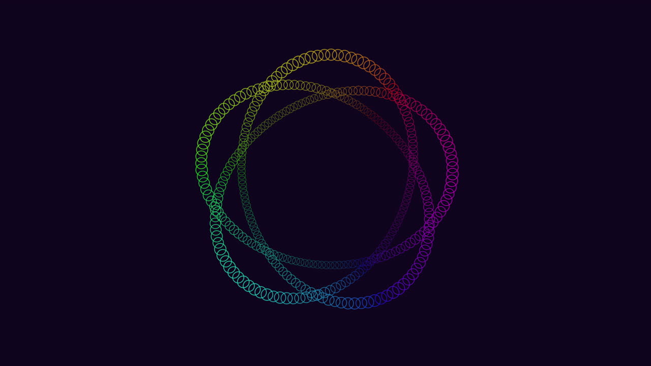 las líneas de colores arco iris forman una forma circular cautivadora.